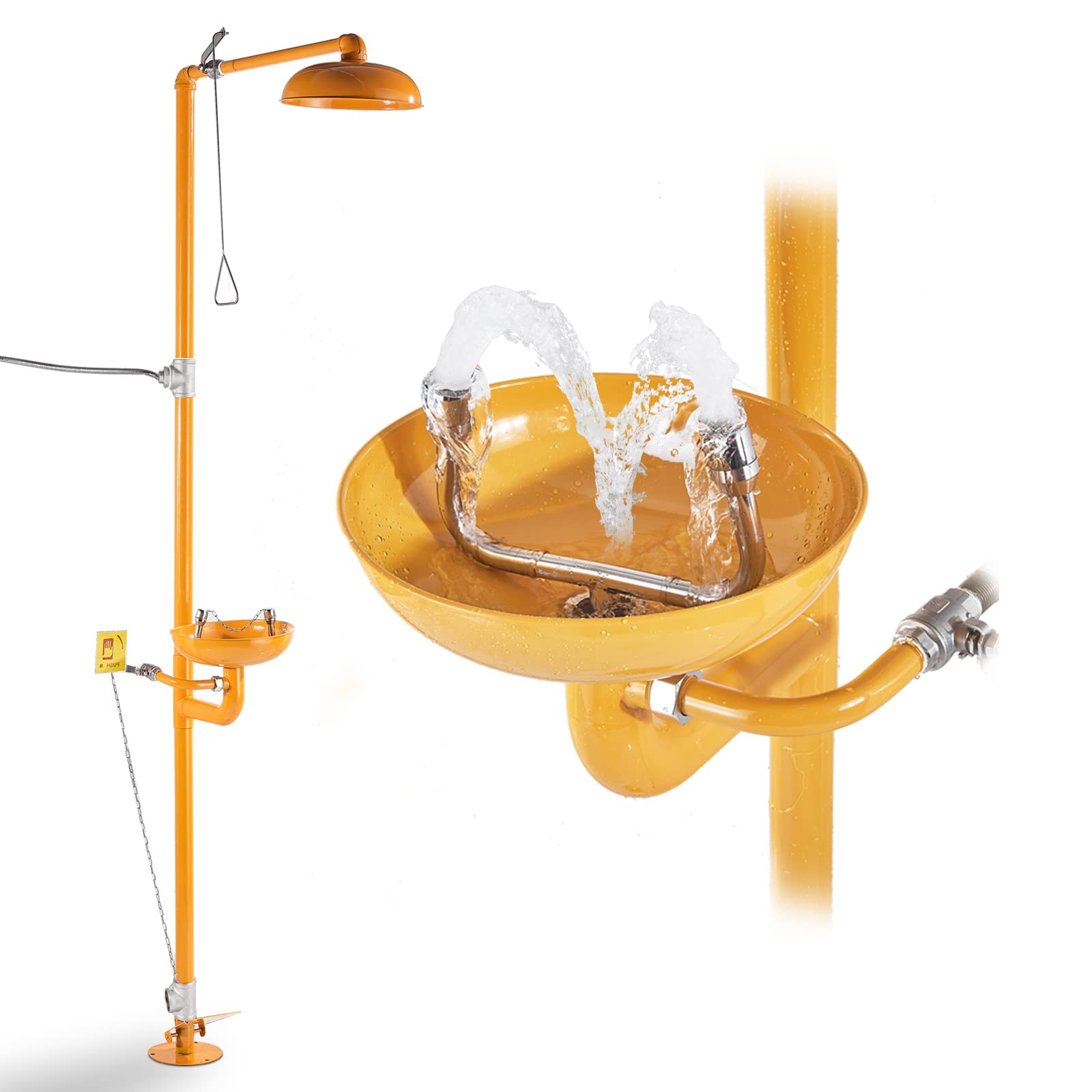 Buy Yellow Emergency Eye Wash Station with Covers Stainless Steel ...