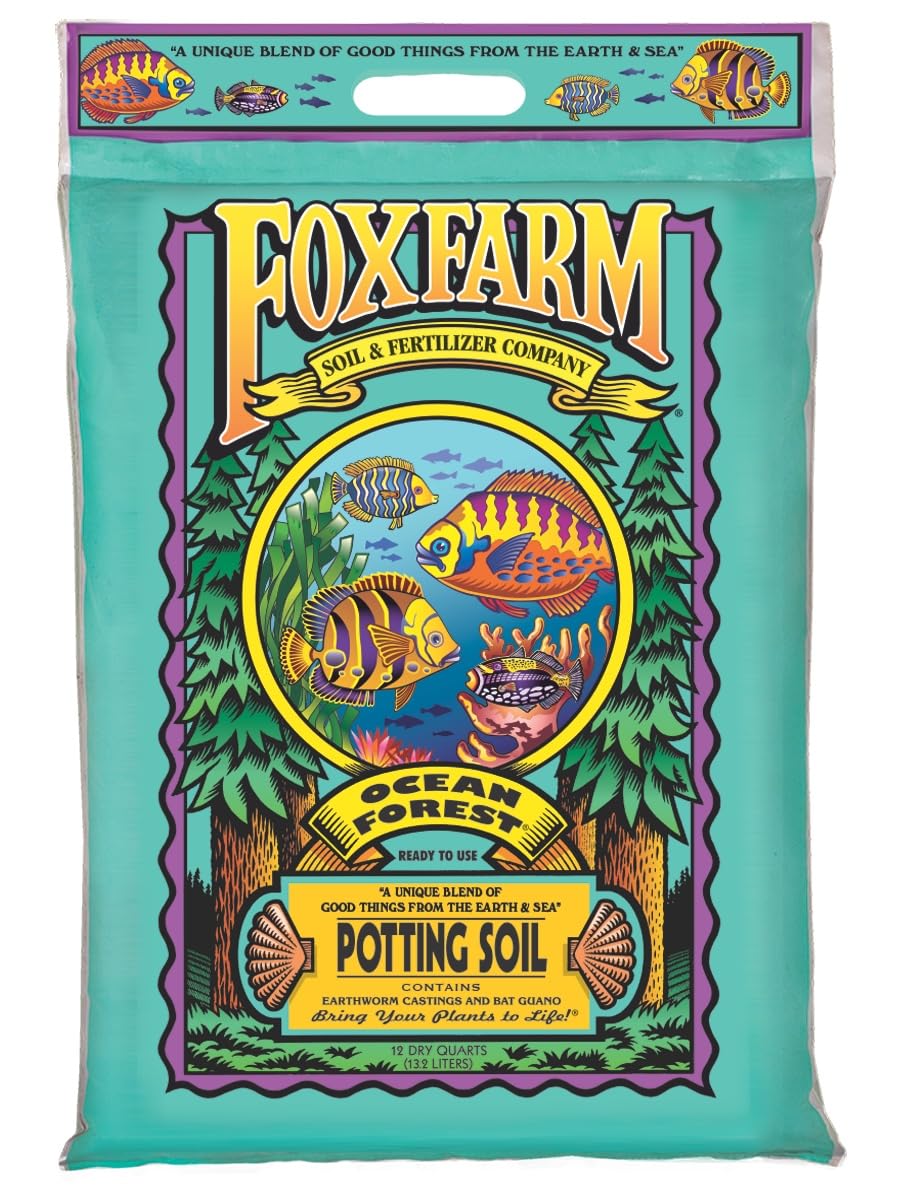 FoxFarm Ocean Forest Potting Soil, 12qt – Light, Aerated Texture, Designed for All Container Plants – pH Adjusted for Optimal Nutrient Uptake, Effectively Retains Moisture