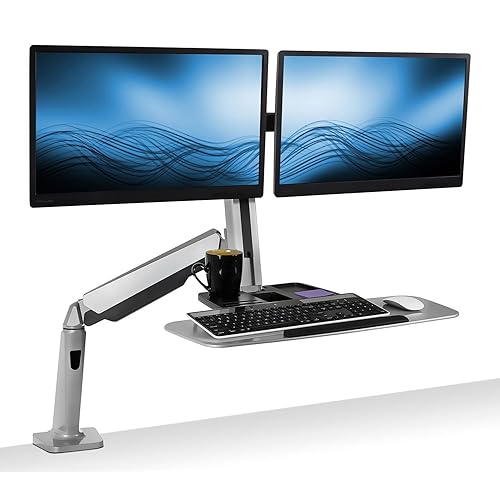 Height Adjustable Monitor Stand and Keyboard Tray: Amazon.com