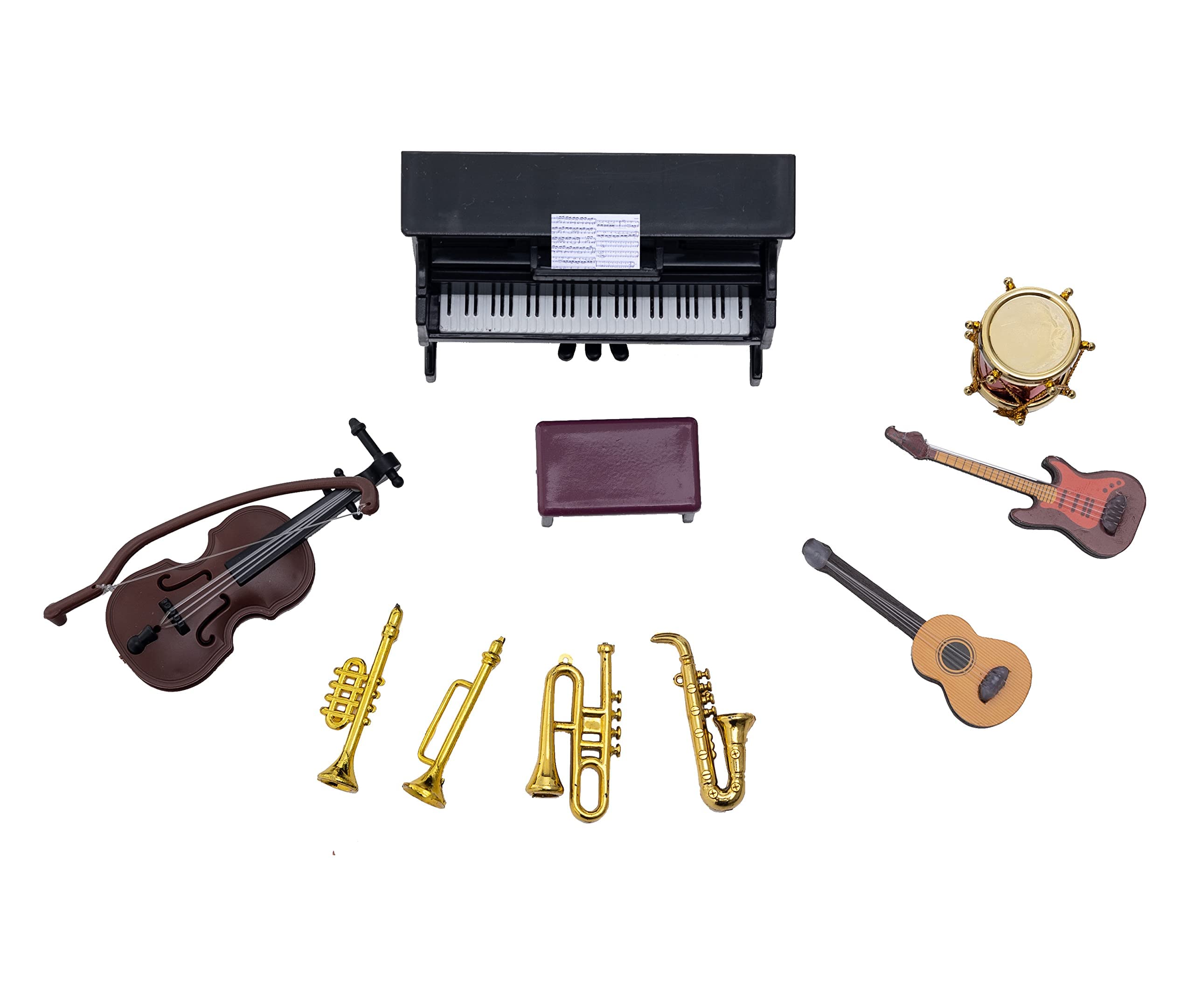 Amazon.com: Kodycity Dollhouse Miniature Musical Instruments Set ...