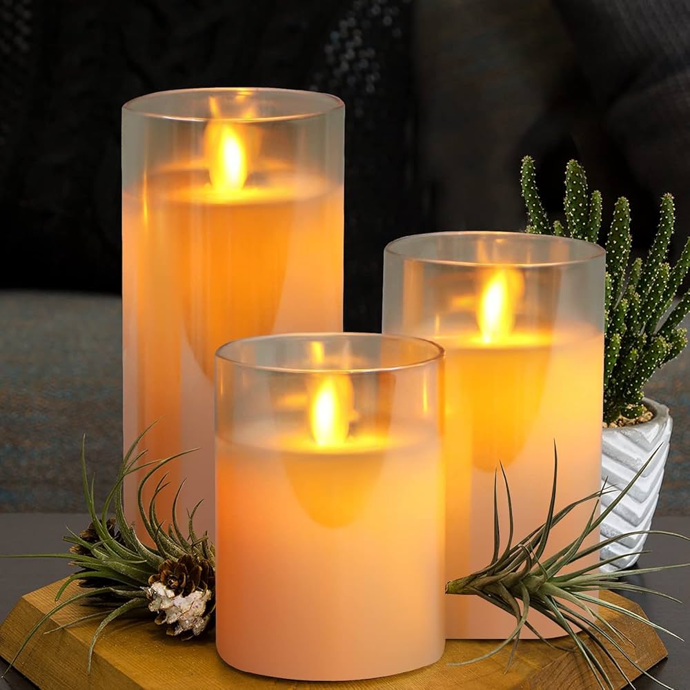 Amazon.com: Amber Flickering Flameless Candle, Realistic LED ...