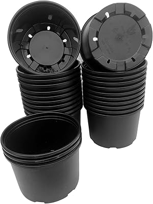 HENGDELI 15 pcs / 2.5 Gallon Diameter 9.8" Black Plastic Shallow Pots for Flower,Vegetables, Succulent Plants Nursery in The Garden Indoor Outdoor