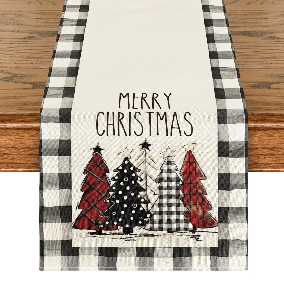 Amazon.com: Artoid Mode Waterclor Buffalo Plaid Christmas Trees ...