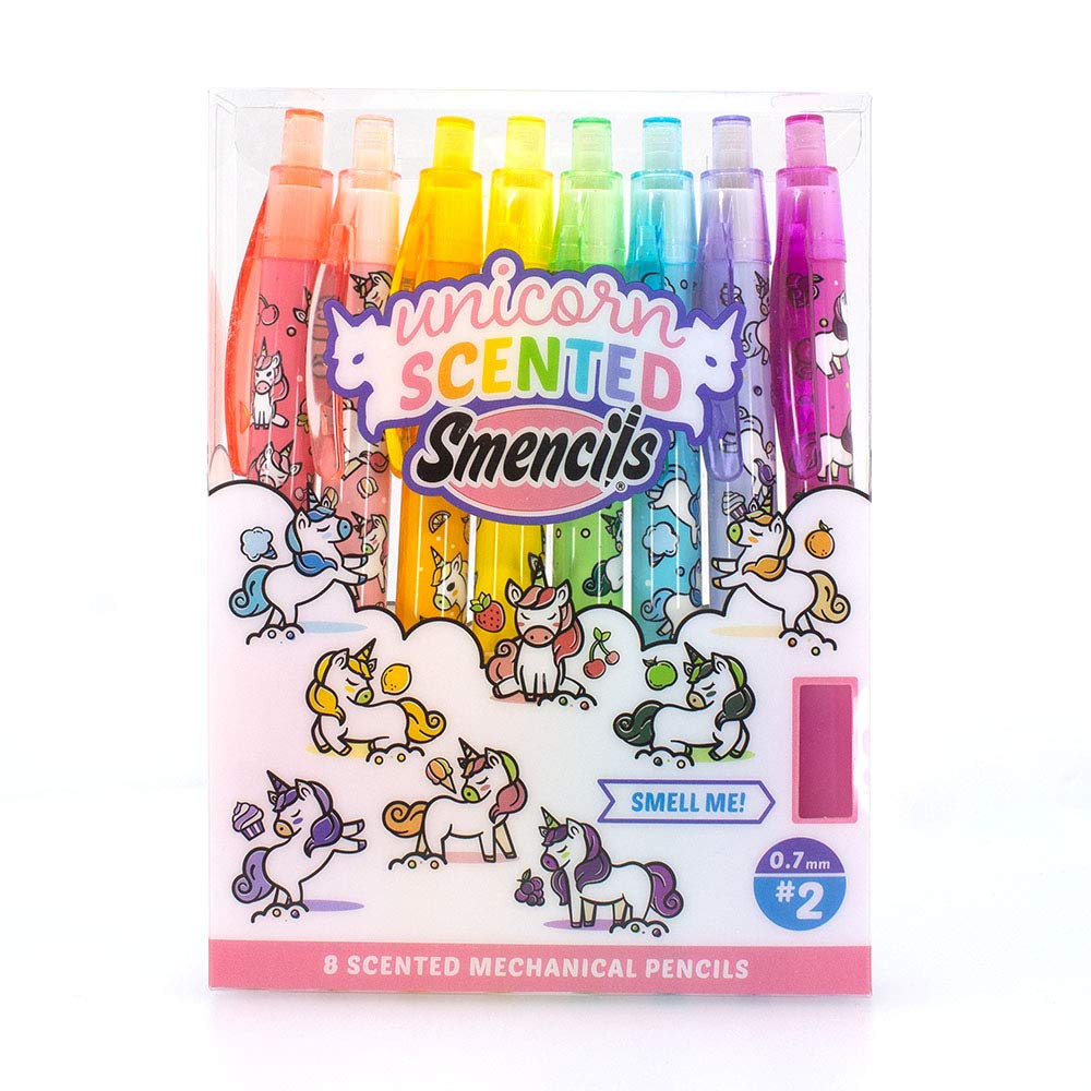 Mechanical Smencils - Patented Gourmet Scented Mechanical Pencils, 8 Count, Medium Point (0.7mm) (Unicorn) - Smelly Cute Fun School Supplies for Kids