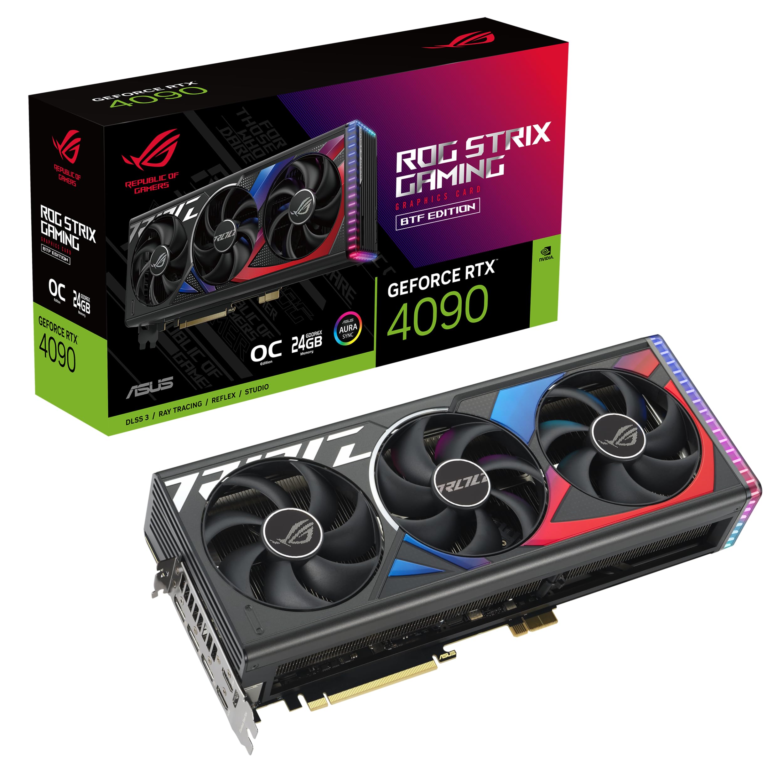 ASUS ROG Strix GeForce RTX™ 4090 BTF OC Edition Gaming Graphics Card (PCIe 4.0, 24GB GDDR6X, Exclusive to BTF ATX Motherboards