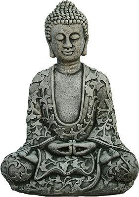 Lotus Buddha Home and Garden Statues Cement Asian Figurines