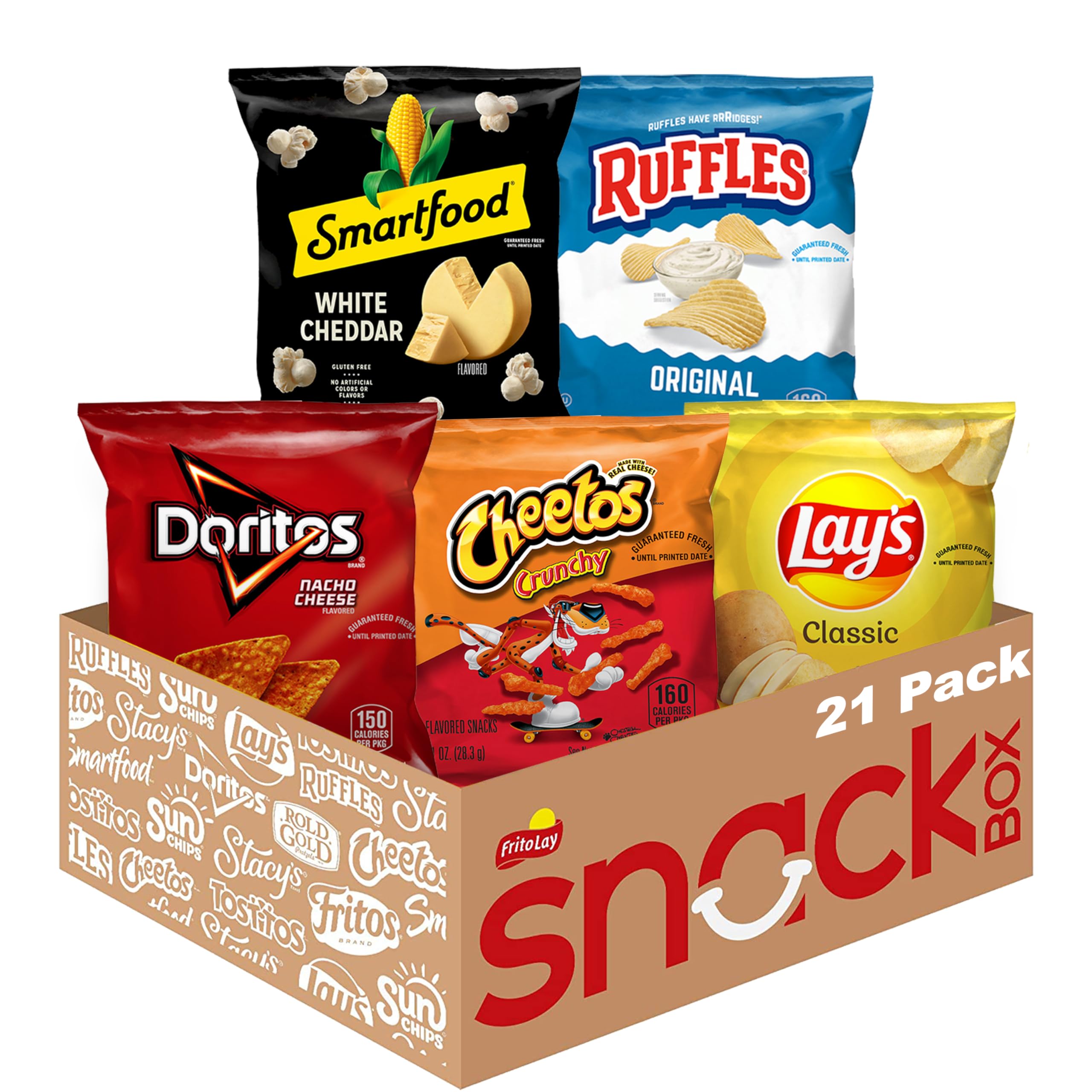 Frito-Lay Classic Mix Variety Pack, Single Serve Snack Bags (Pack of 21)