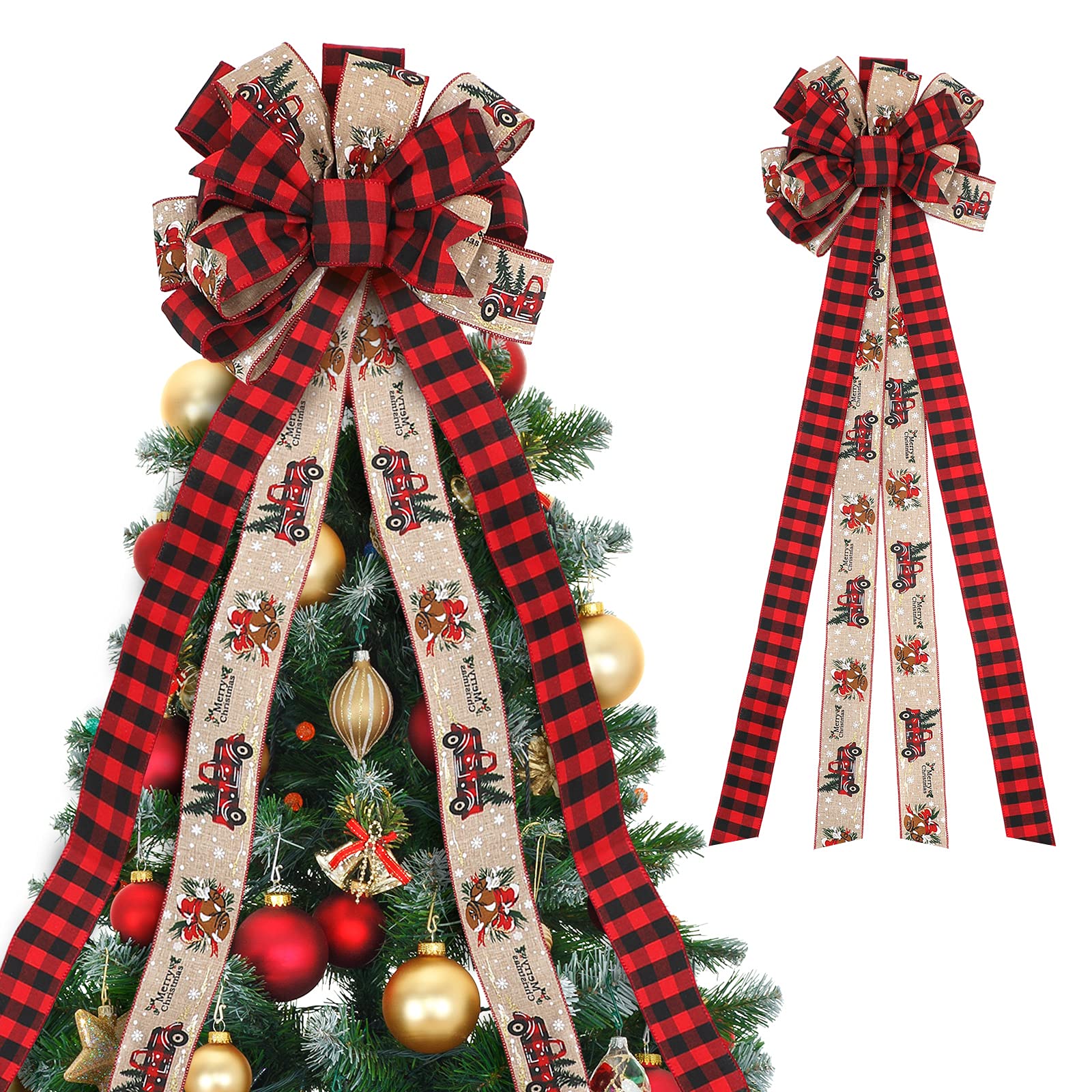 Amazon.com: MTSCE Christmas Tree Topper, 57x 13 Inches Handmade ...