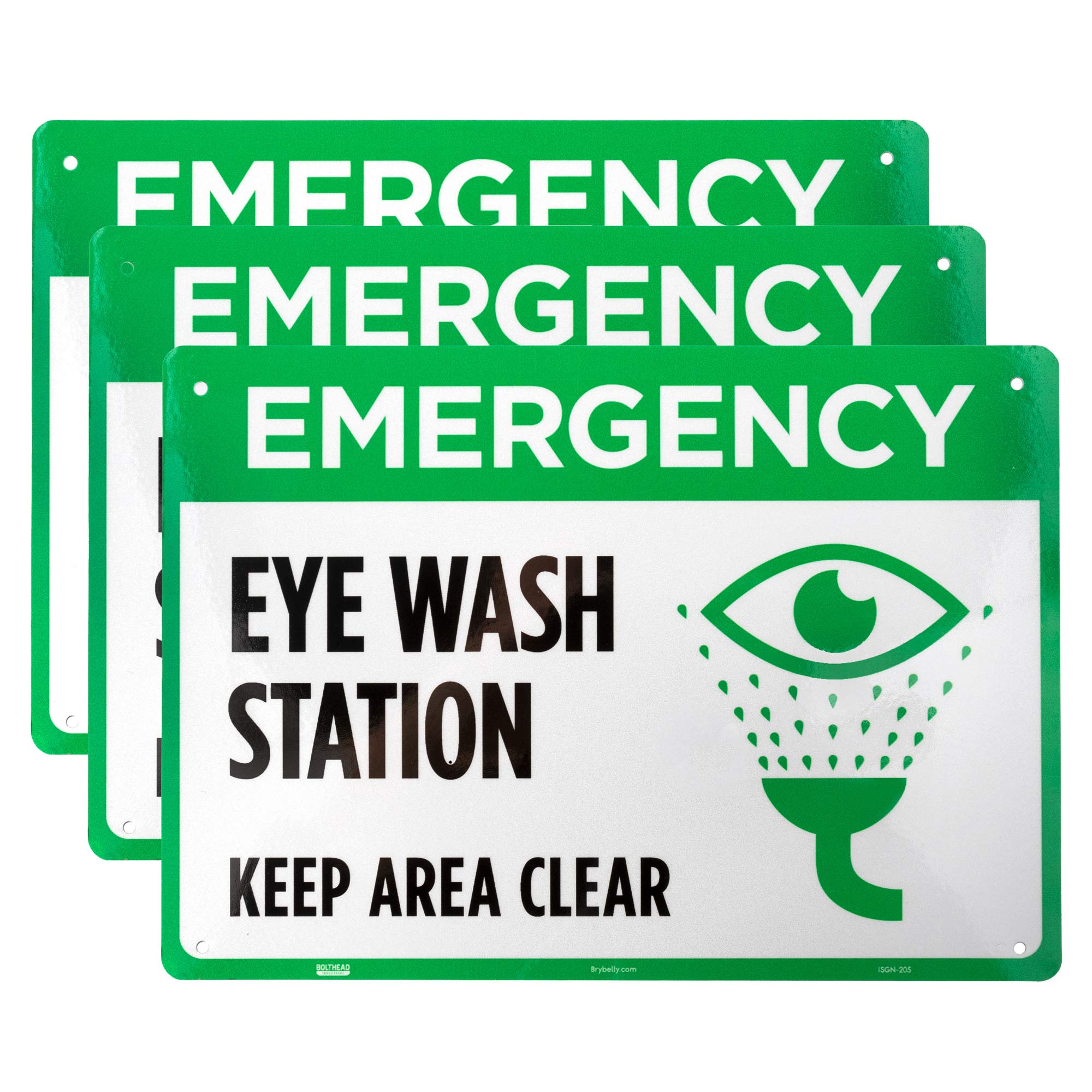 Buy Emergency Eye Wash Station Sign 3-Pack - 10