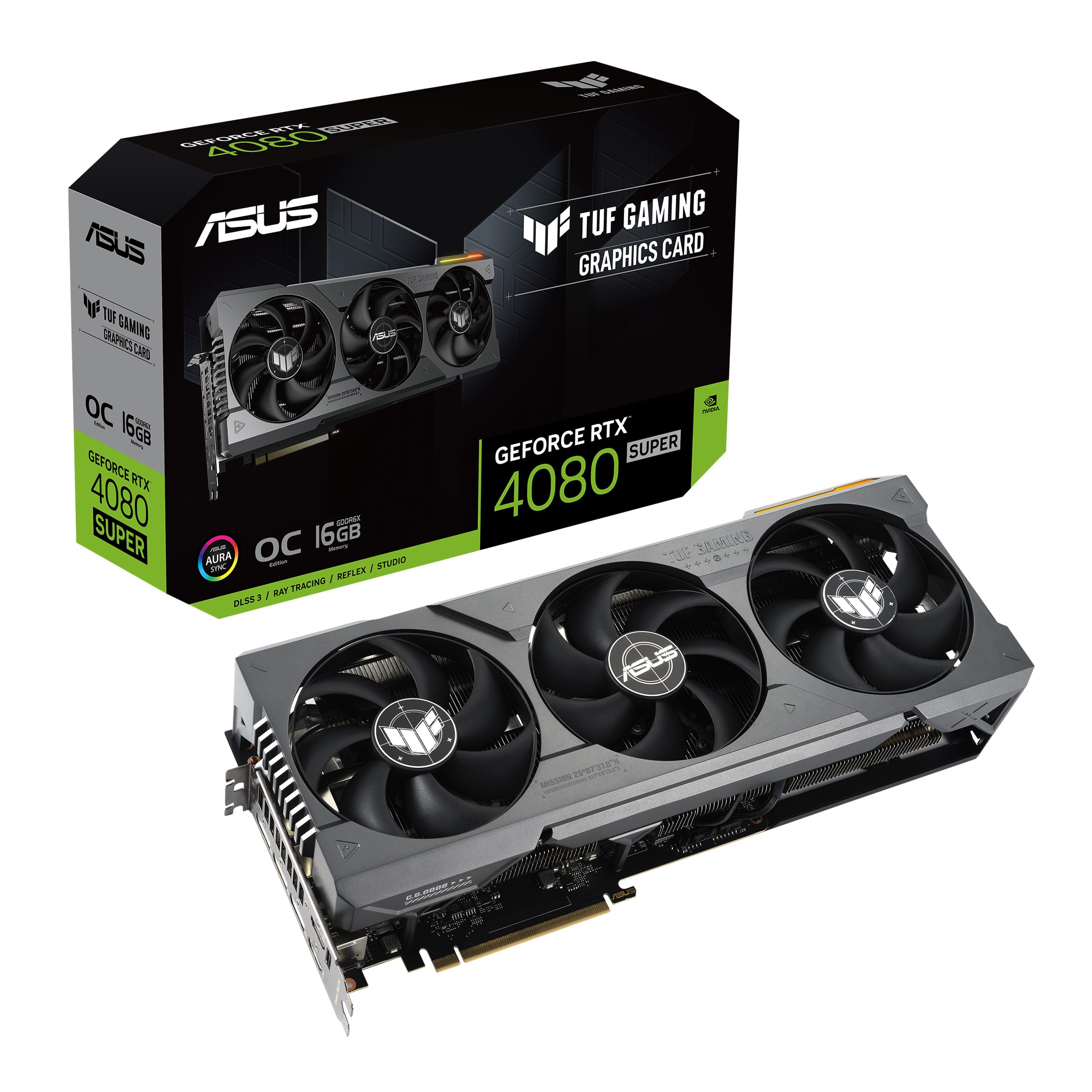 ASUS TUF Gaming NVIDIA GeForce RTX 4080 Super OC Edition Gaming Graphics Card (PCIe 4.0, 16GB GDDR6X, HDMI 2.1a, DisplayPort 1.4a)