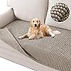 H.VERSAILTEX Plush Chenille Dog Bed Cover Thick Soft Sofa Cover for 3 Cushion Couch Anti Slip Couch Cover Furniture Protector for Dog, Pet, Cat (35" x 74", Taupe)