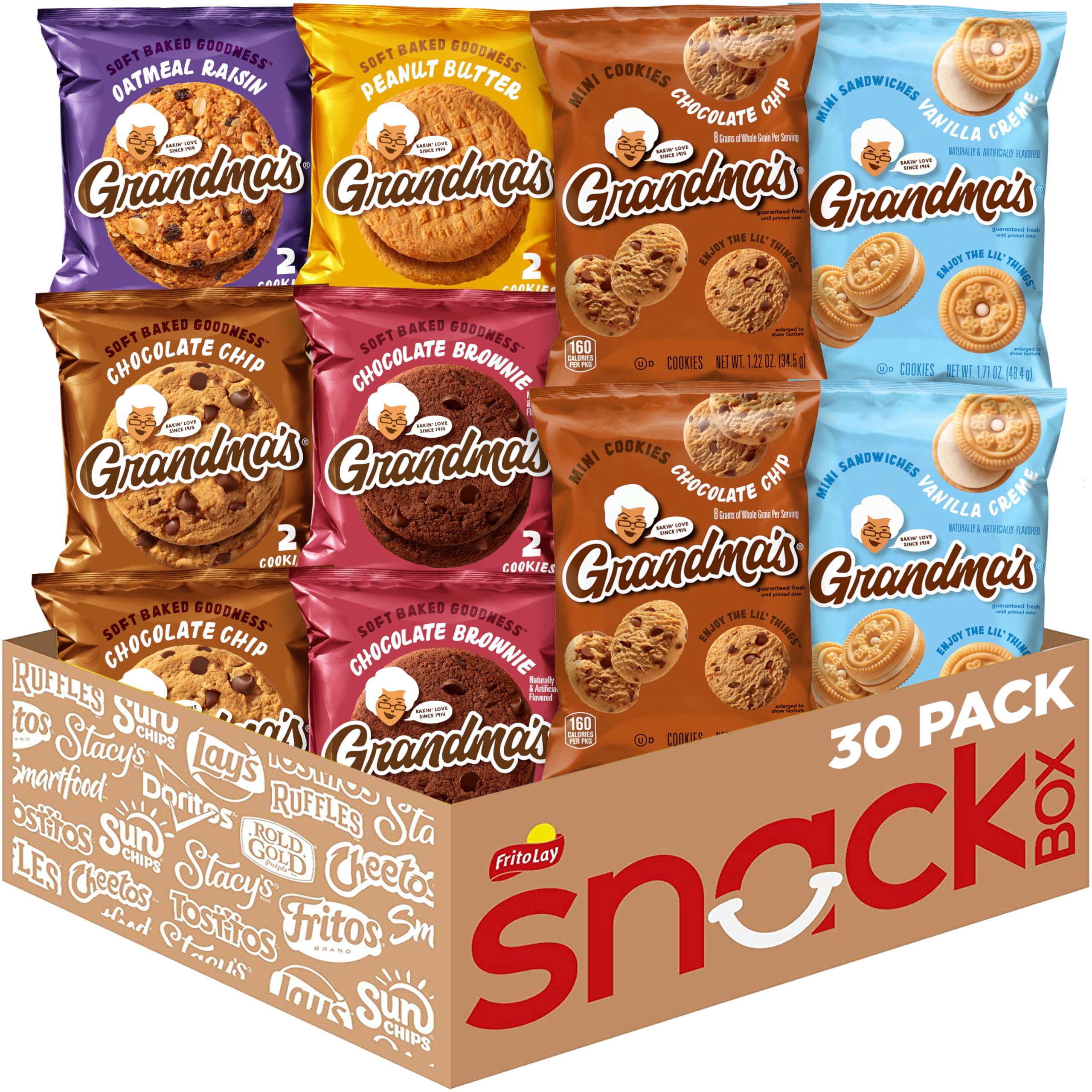 Grandma's Cookies, Variety Pack, (Pack of 30)