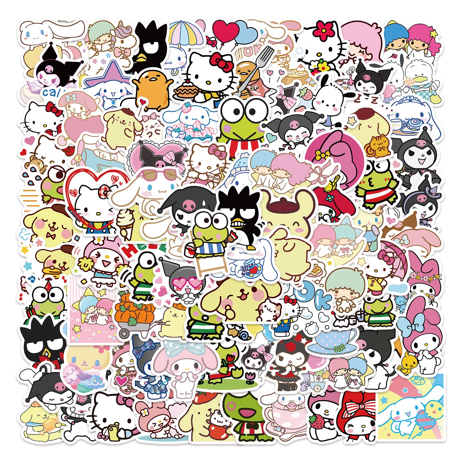 Buy 100Pcs Cute Stickers Pack Hello Kitty Stickers MyMelody&Kuromi ...