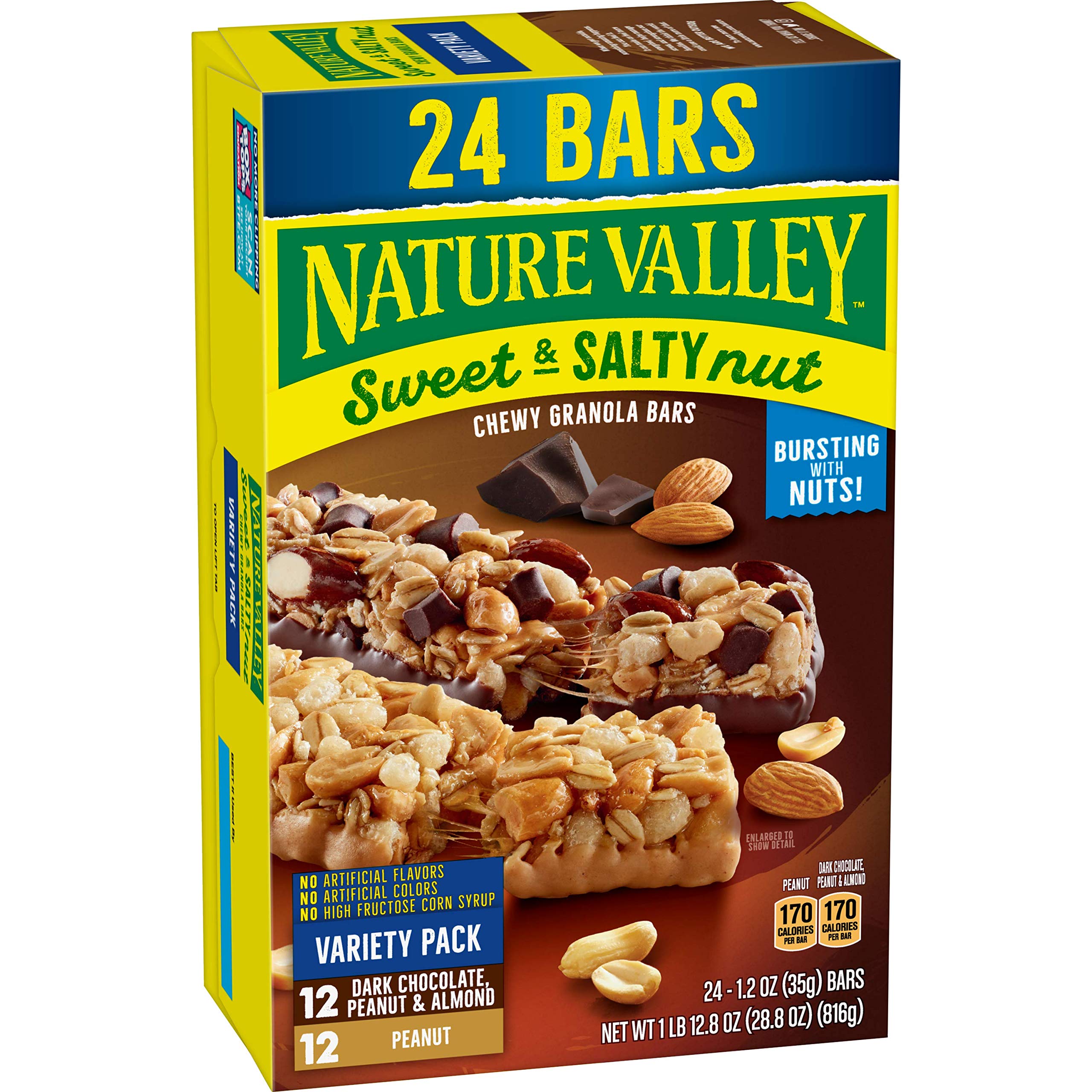 Nature ValleyGranola Bars, Sweet and Salty Nut, Variety Pack, 24 Bars, 28.8 OZ