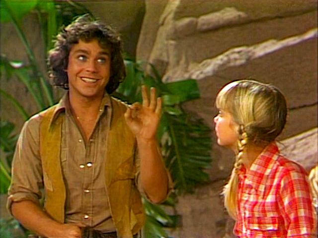 Kathy Coleman and Wesley Eure in Land of the Lost (1974)