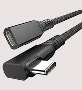 USB 4 Extension Cable 240W 2FT, Right Angle Thunderbolt 4/3 & USB C Male to Female Cable, PD 3.1 ...