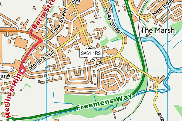 SA61 1RS map - OS VectorMap District (Ordnance Survey)