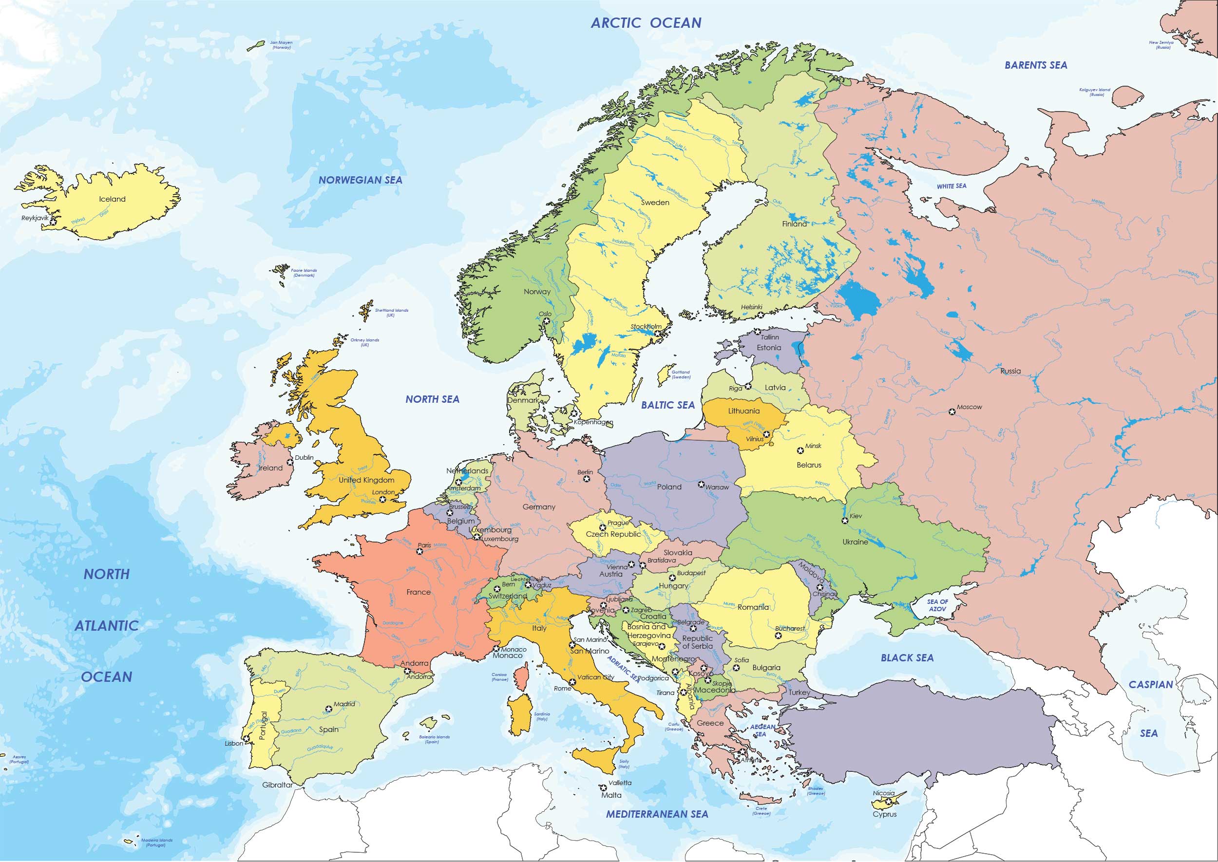 Europe Map Countries