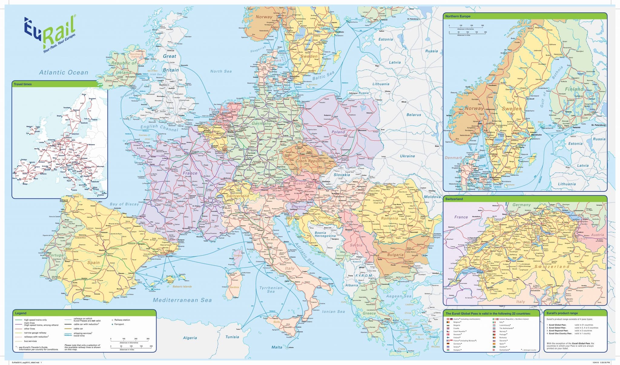 Euro Rail Route Map