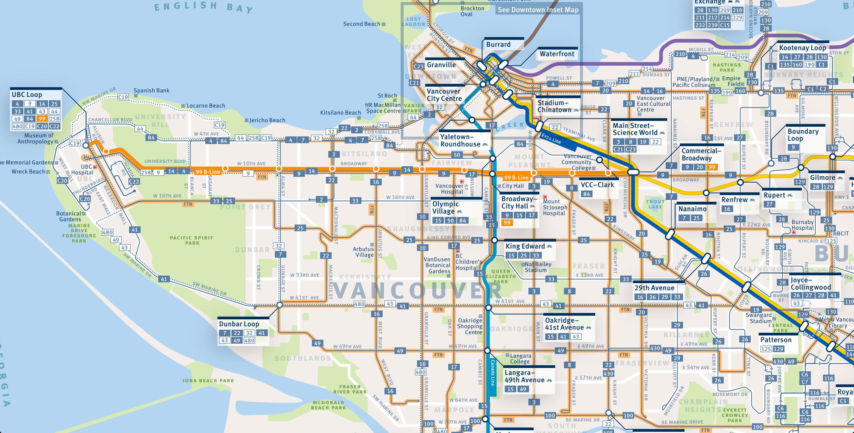 Vancouver Bus Routes Map