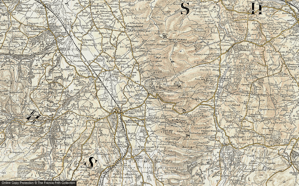 Old Map of Historic Map covering Llanbedr Hall in 1902-1903