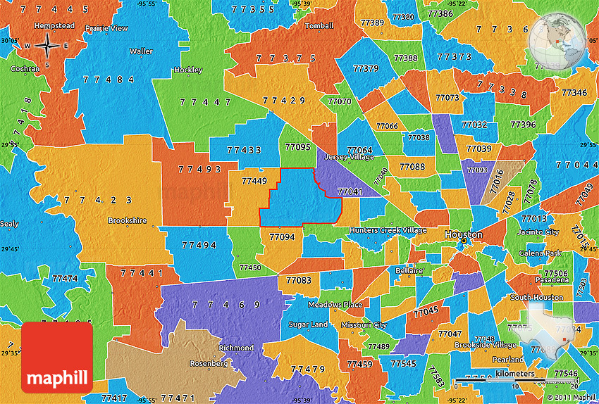 Political Map of ZIP Code 77084