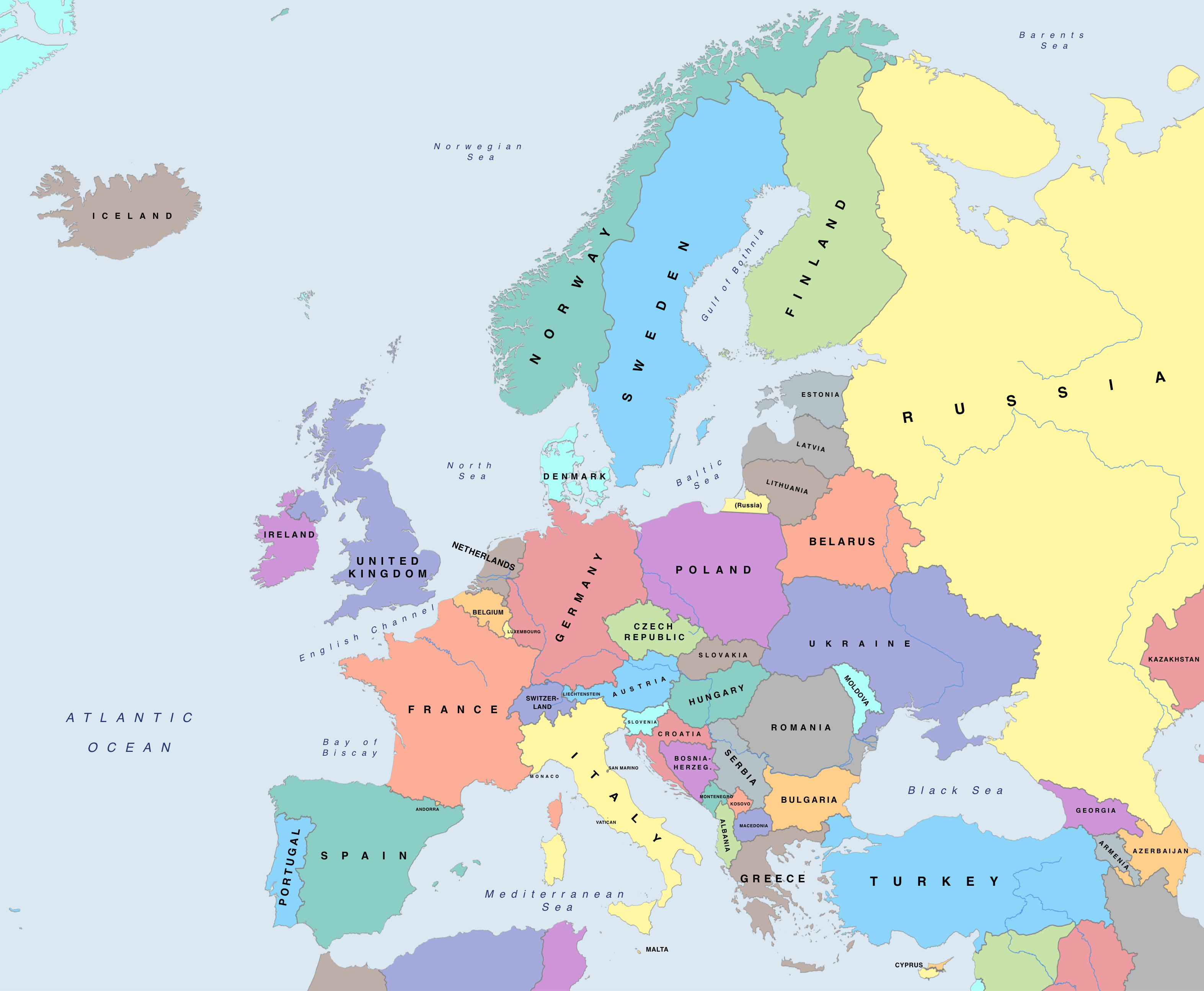 Political Maps of Europe | Mapswire