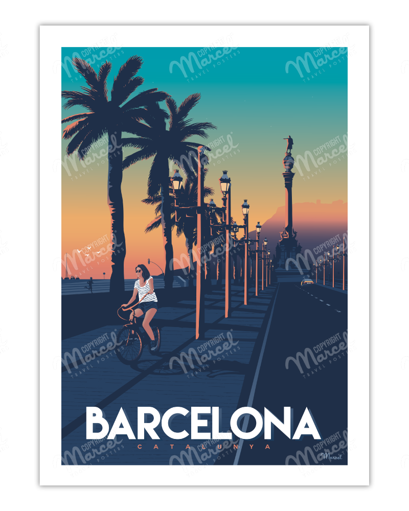 Affiche-BARCELONE-Passeig-de-Colom