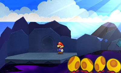 Second paperization spot in Whitecap Beach of Paper Mario: Sticker Star.