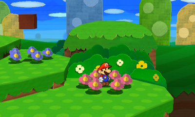 First paperization spot in Bouquet Gardens of Paper Mario: Sticker Star.