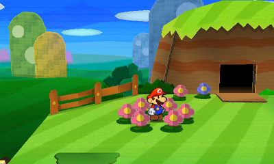 Third paperization spot in Warm Fuzzy Plains of Paper Mario: Sticker Star.