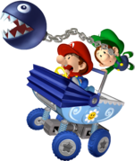 Artwork of Baby Mario and Baby Luigi for Mario Kart Double Dash!!