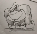 Concept art for the Donkey Kong "redesign" by Kevin Bayliss, resembling Rare's Battletoads style