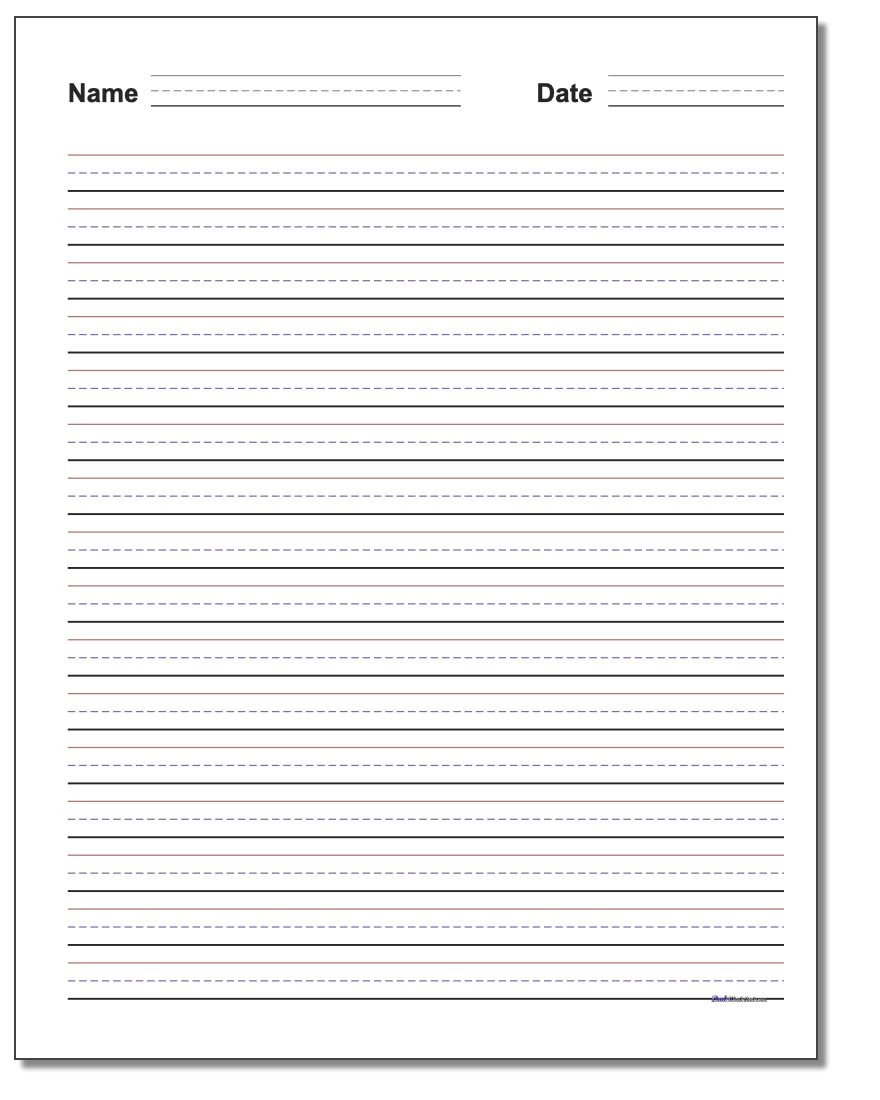 Printable Blank Handwriting Paper