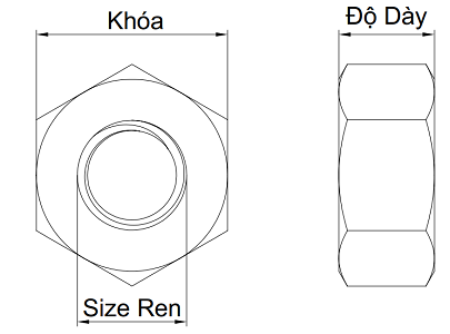 Tán Thép Mạ Kẽm 4.6 M20_drawing