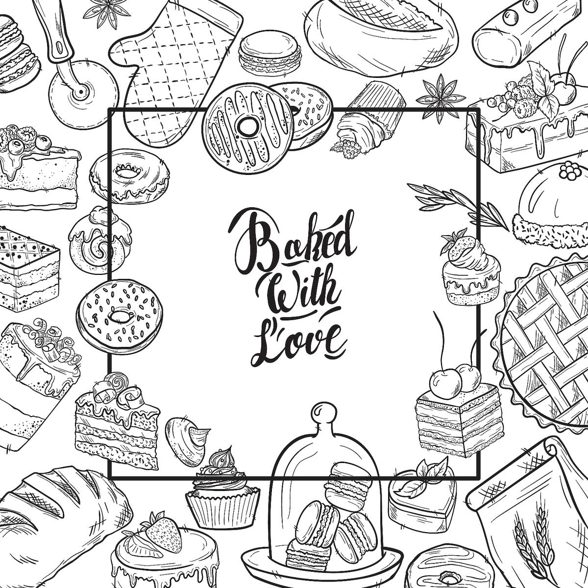 Adult Coloring Pages Food