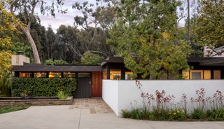 This image may contain Outdoors Flagstone Patio Arbour Garden Plant Tree and Porch