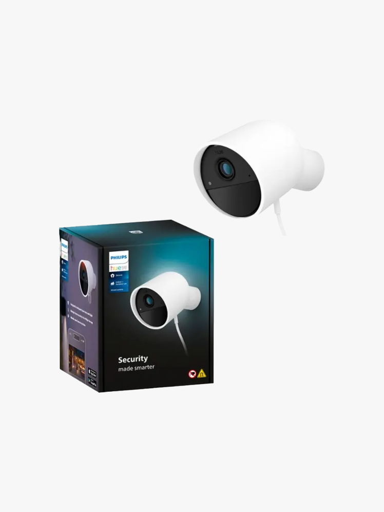 White Wired Security Camera