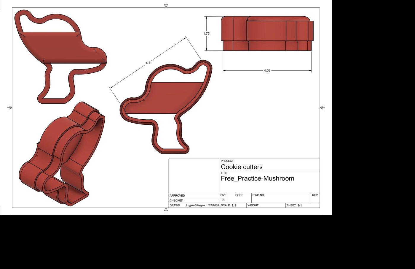 3D Printed Cookie Cutter Design Renderings