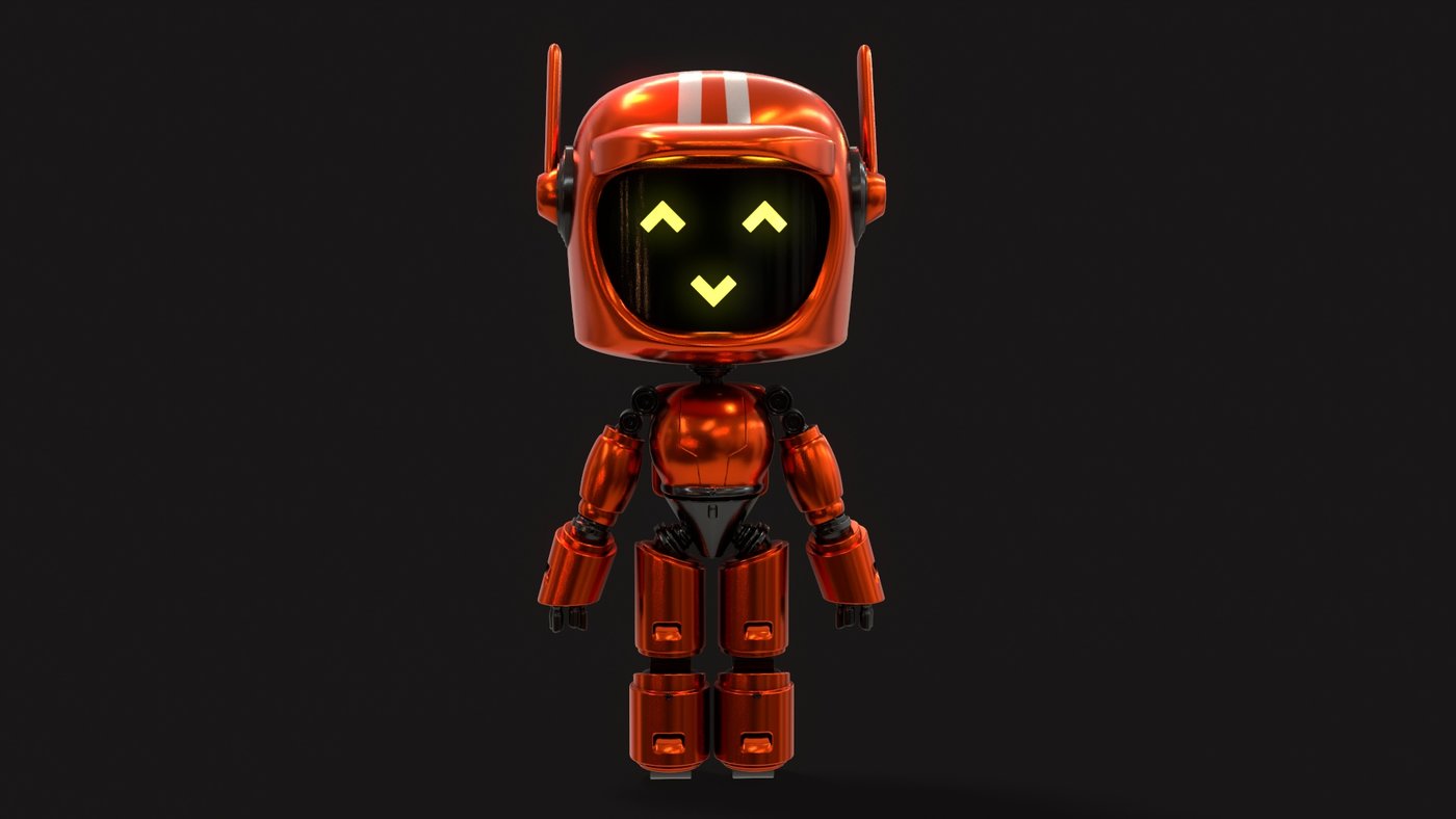 Sci-Fi Orange Robot 3D model