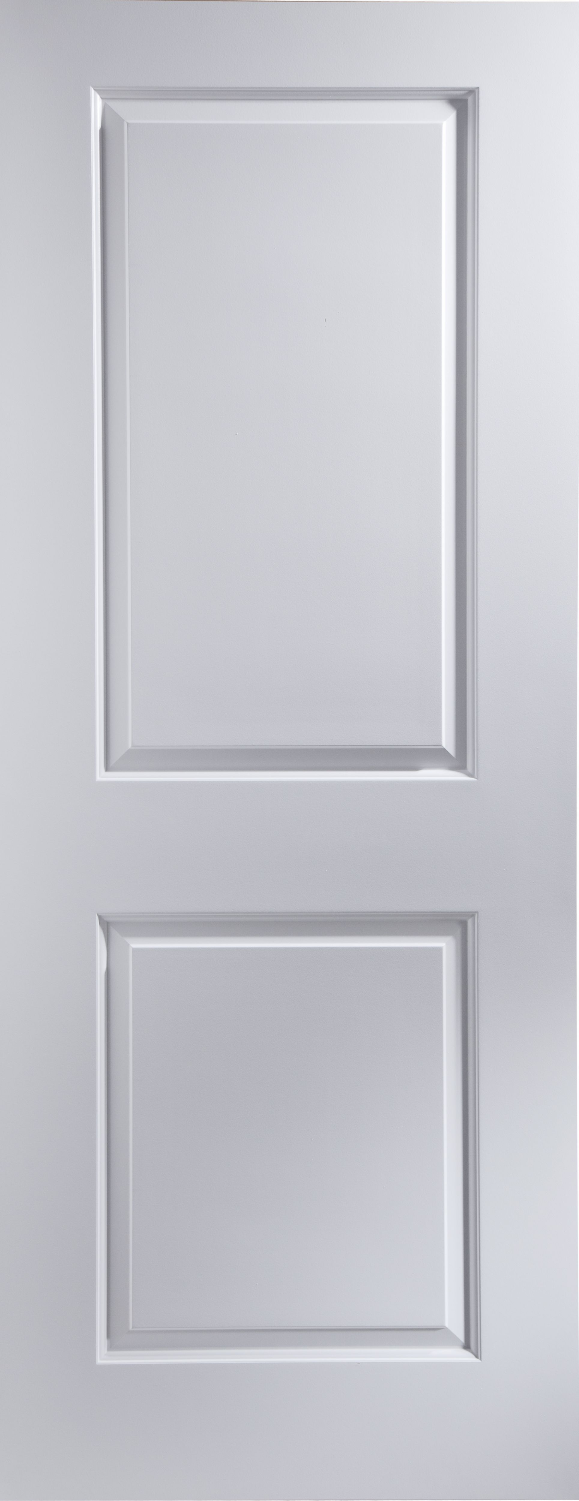 2 panel Unglazed Contemporary White Internal Door, (H)2040mm (W)826mm (T)40mm