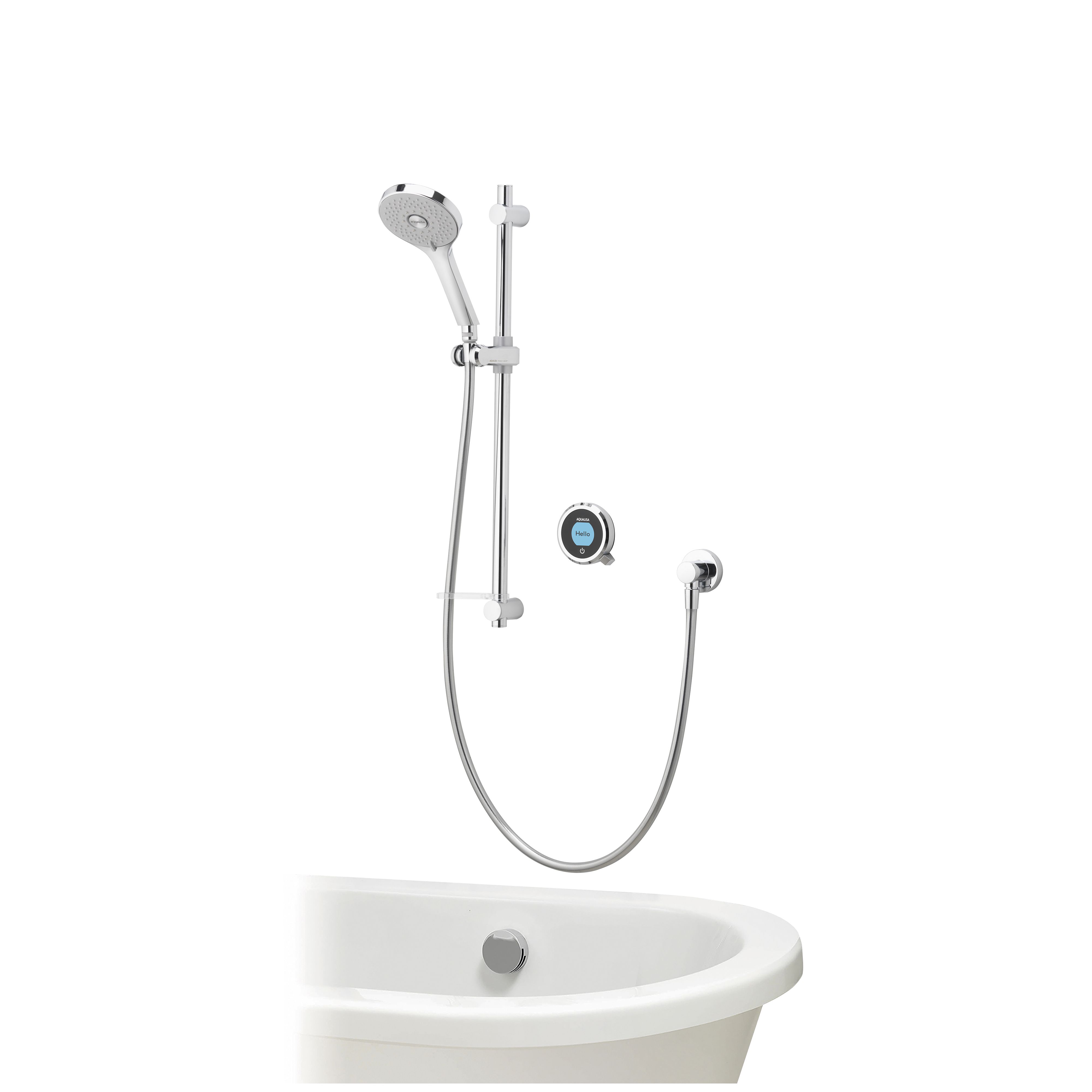 Aqualisa Optic Q Concealed valve Gravity-pumped Smart Digital mixer Shower with overflow bath filler & Adjustable head