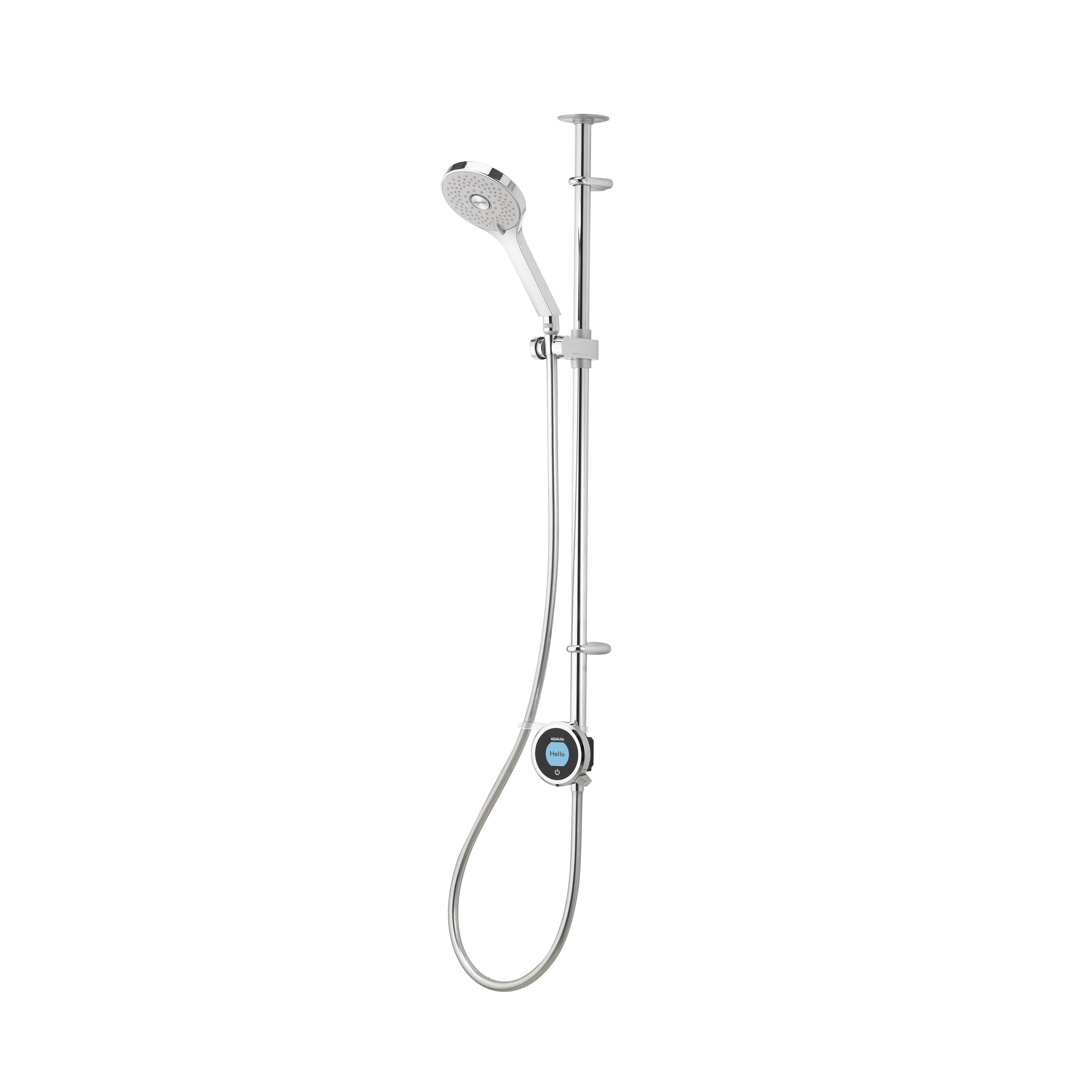 Aqualisa Optic Q Exposed valve HP/Combi Ceiling fed Smart Digital mixer 3-spray pattern Shower with head