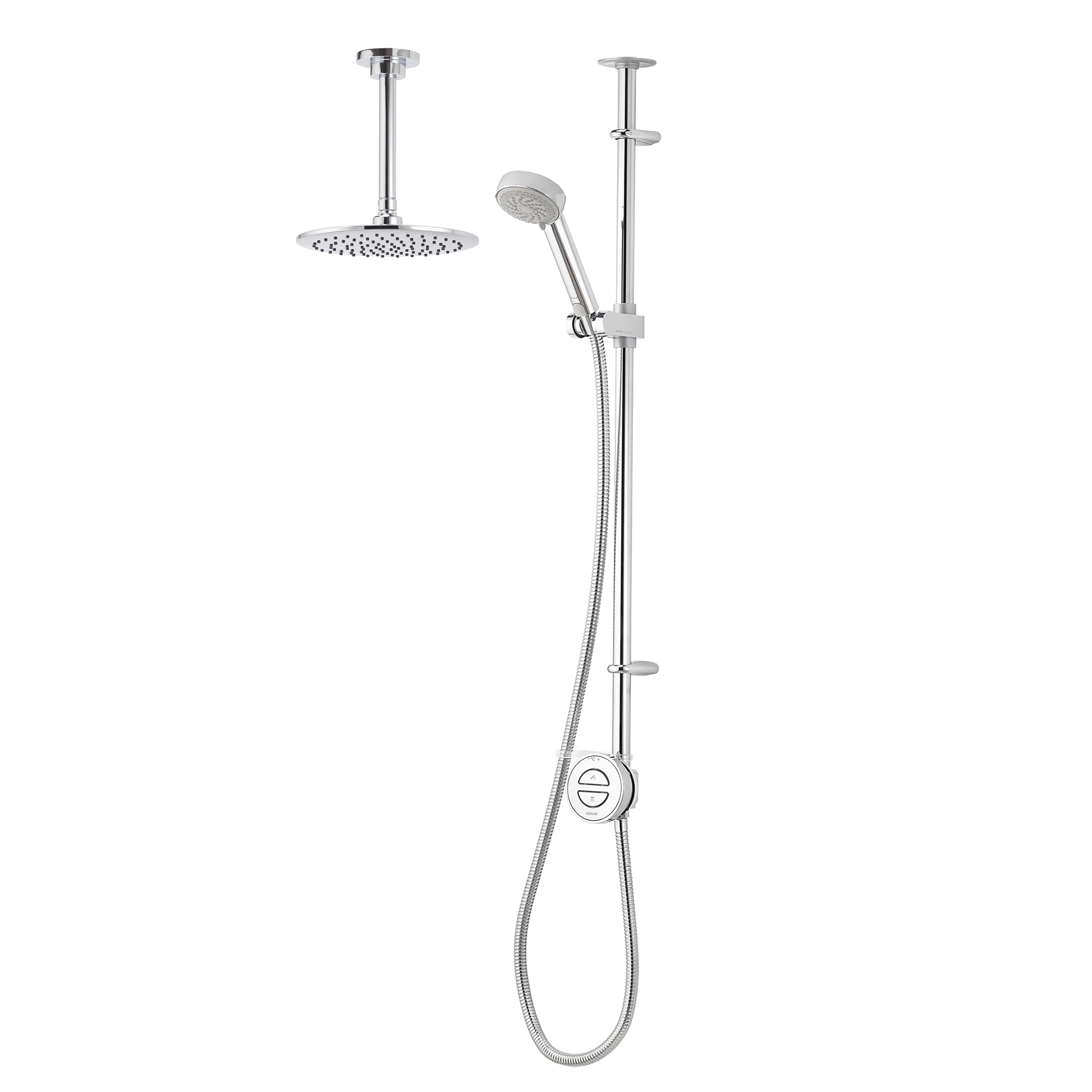 Aqualisa Smart Link Exposed valve Gravity-pumped Ceiling fed Smart Digital 4-spray pattern Shower with Adjustable & Fixed Shower head