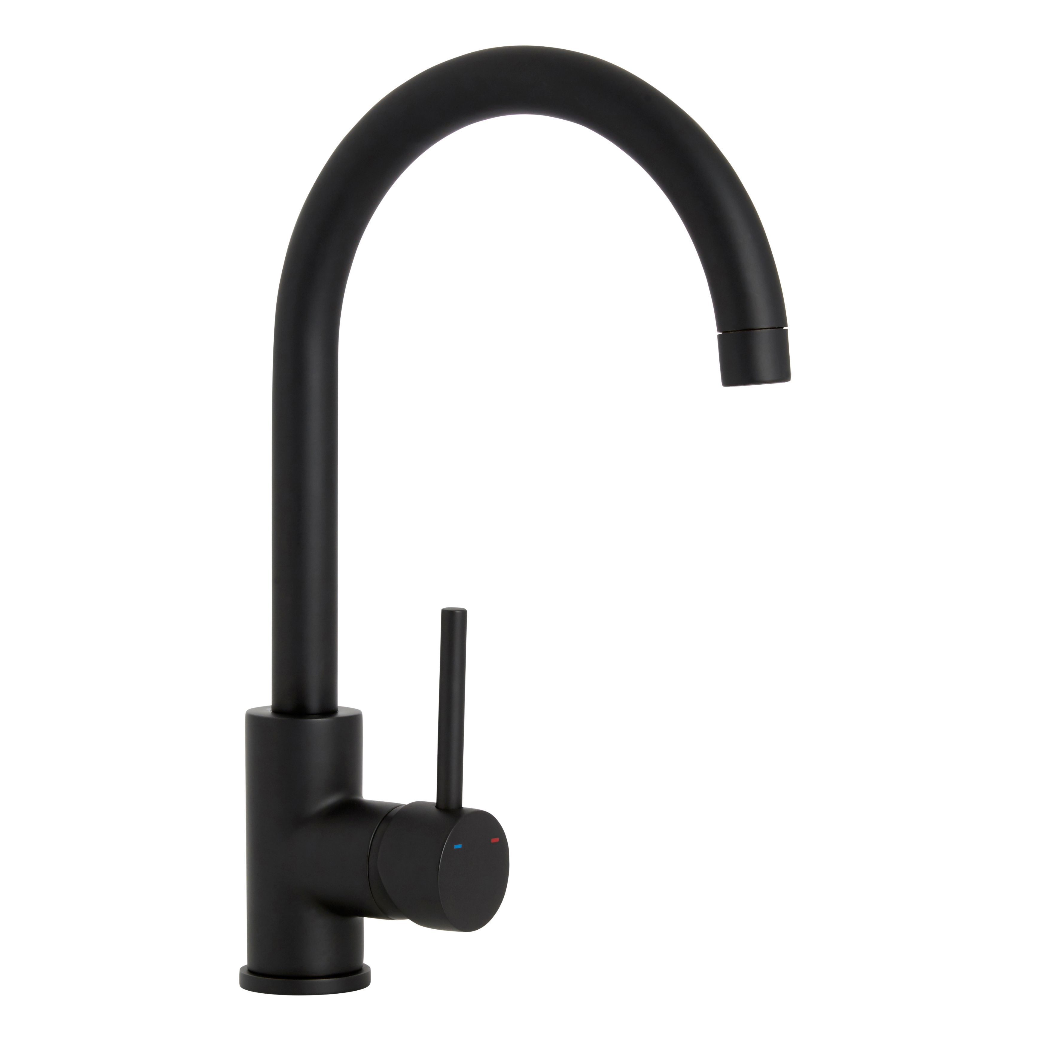 Cooke & Lewis Katiki Black Kitchen Pin side lever Tap