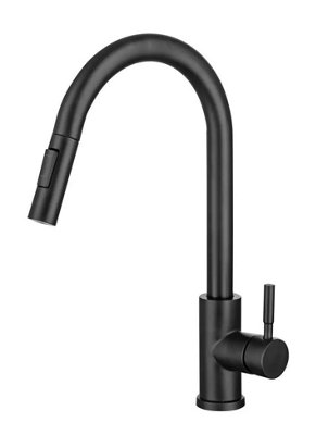 Aquarius TrueCook Series 93 Black Pull Out Single Lever Kitchen Mixer Tap