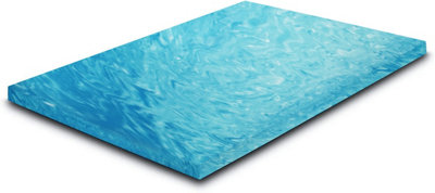 Cool Blue Hybrid Memory Gel Foam Orthopaedic Mattress Topper, 7.5cm, 4FT6 (135x190cm)