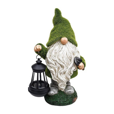 Gardenwize Garden Outdoor Gonk Gnome Ornament With Solar Powered LED Lantern