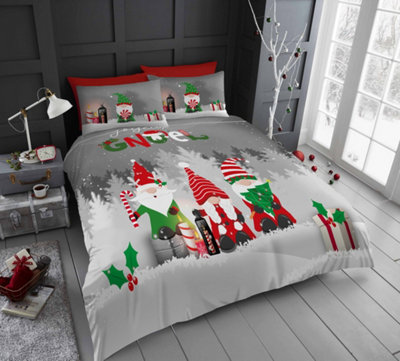 GAVENO CAVAILIA Xmas Festive Gonk Bedding Double Breathable Christmas Duvet Cover With Pillowcases For Boys and Girls Bedding Set