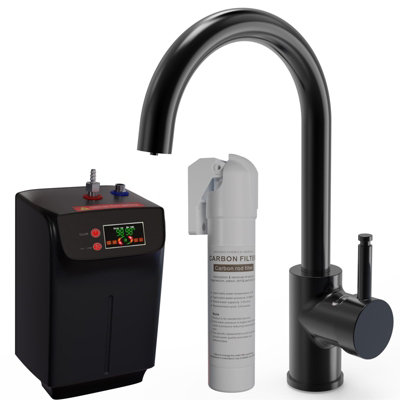 Liquida BHT311MB 3 In 1 Matt Black Kitchen Instant Boiling Hot Water Tap